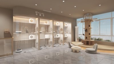 侘寂风撸猫宠物店3D模型下载